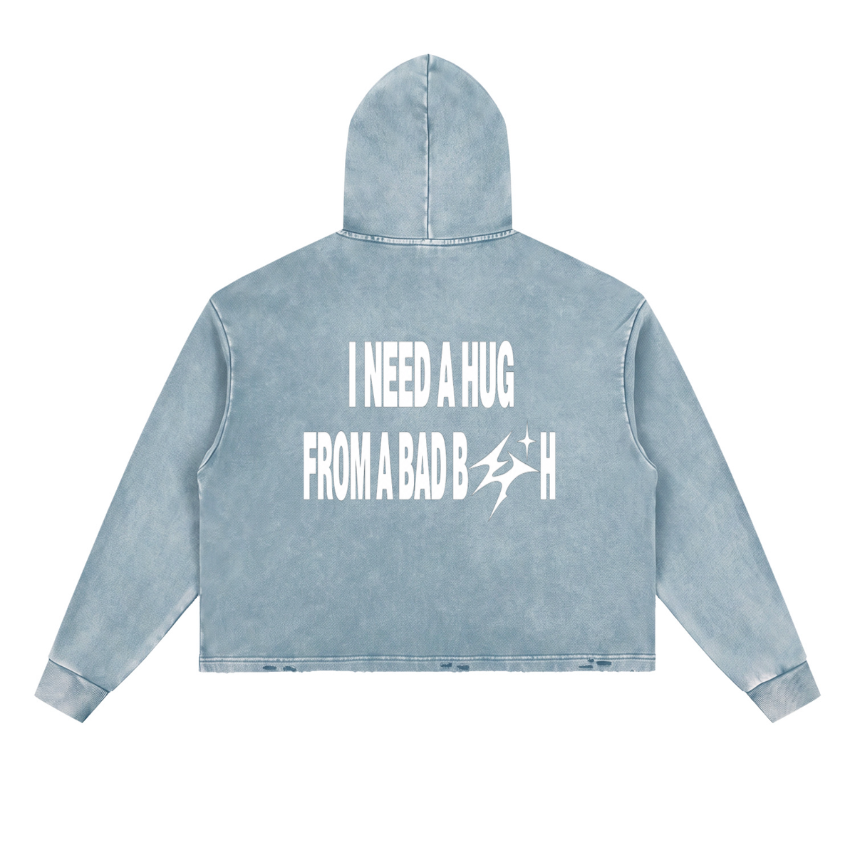 Vintage Washed Frayed-Hem Hoodie