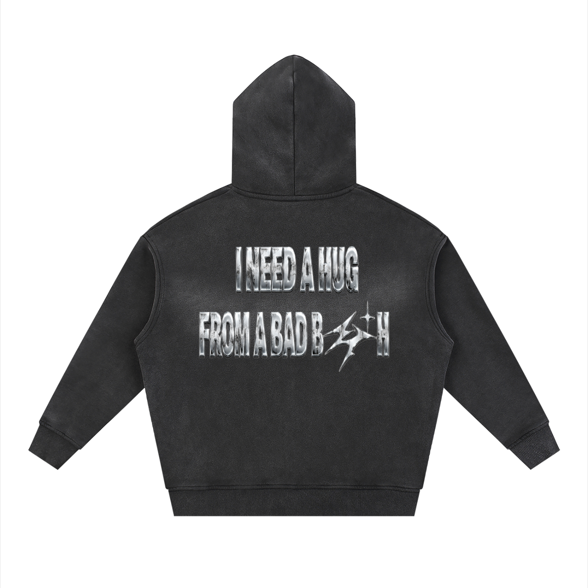 Sunfade Two-way Zipper Boxy Fleece Hoodie