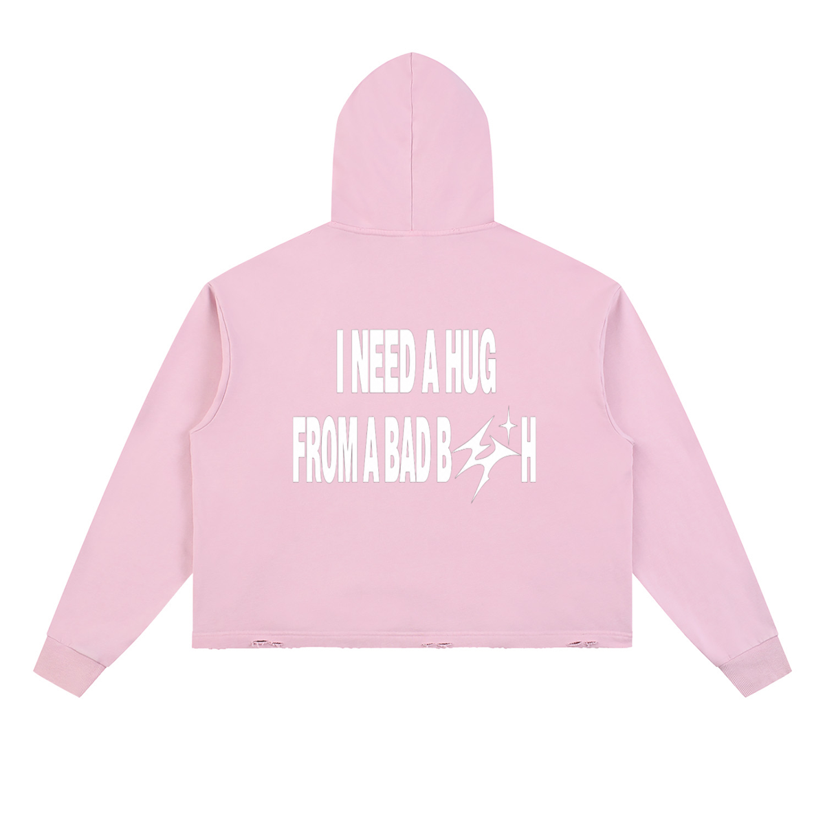 Vintage Washed Frayed-Hem Hoodie