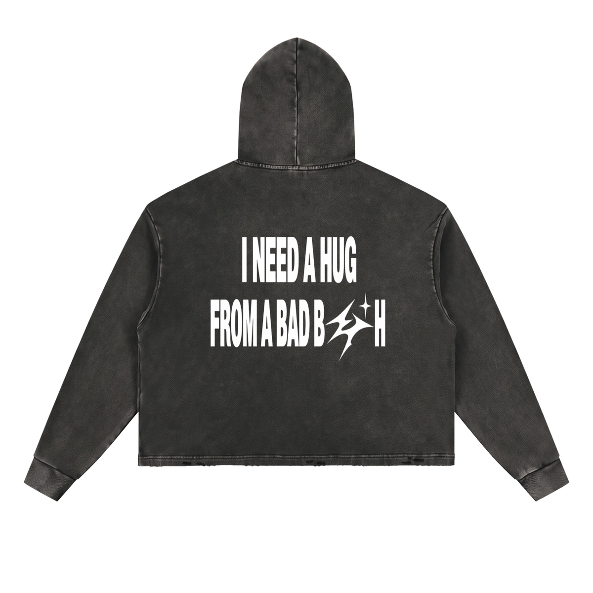 Vintage Washed Frayed-Hem Hoodie