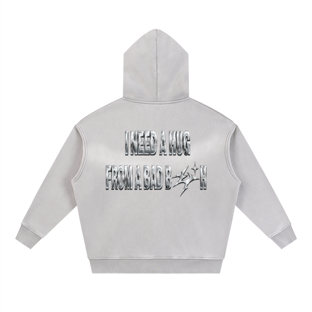 Sunfade Two-way Zipper Boxy Fleece Hoodie