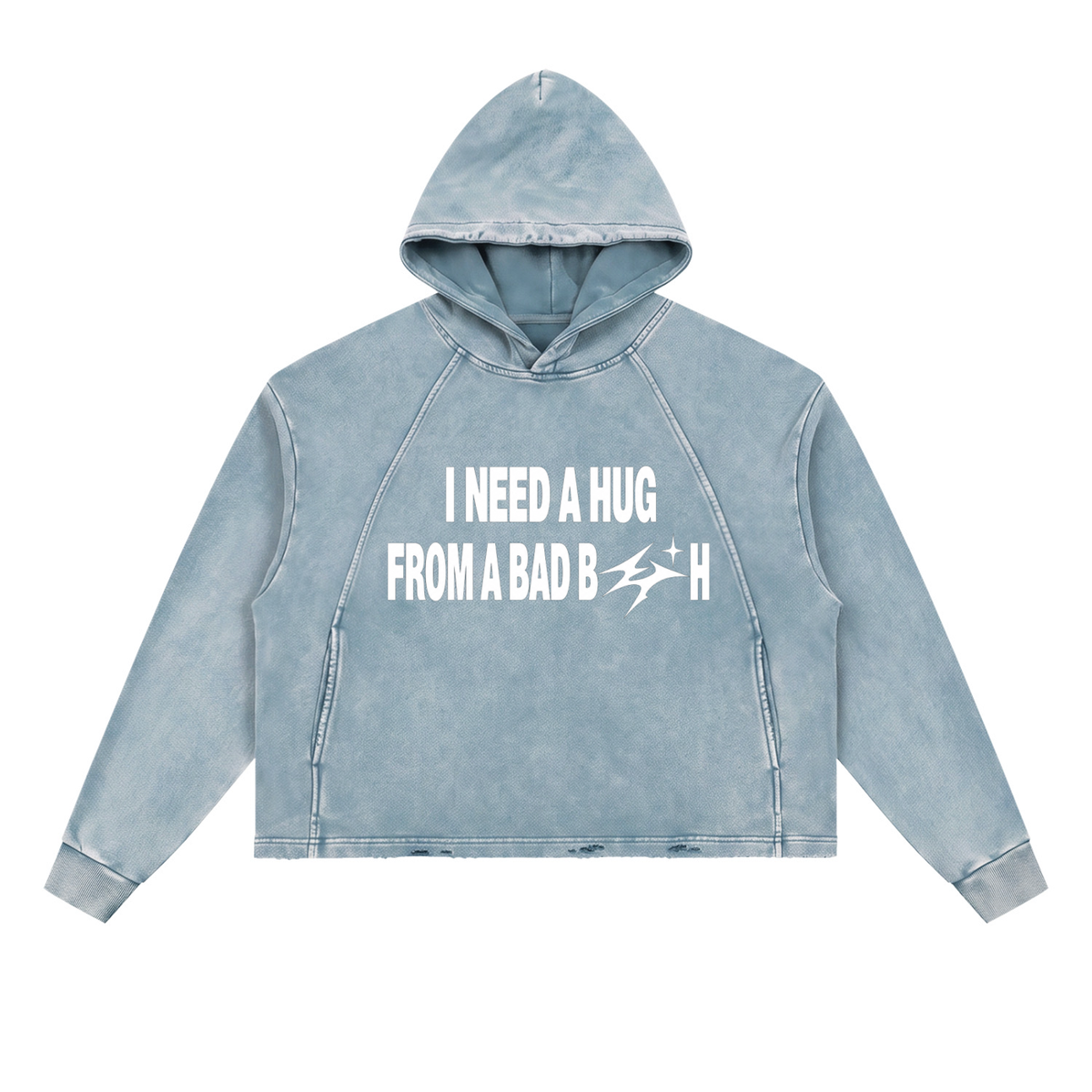 Vintage Washed Frayed-Hem Hoodie