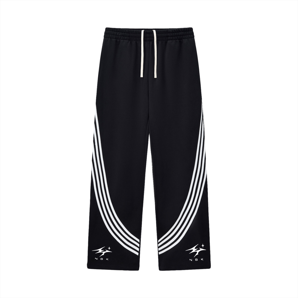 Curved Stripe Straight Sweatpants